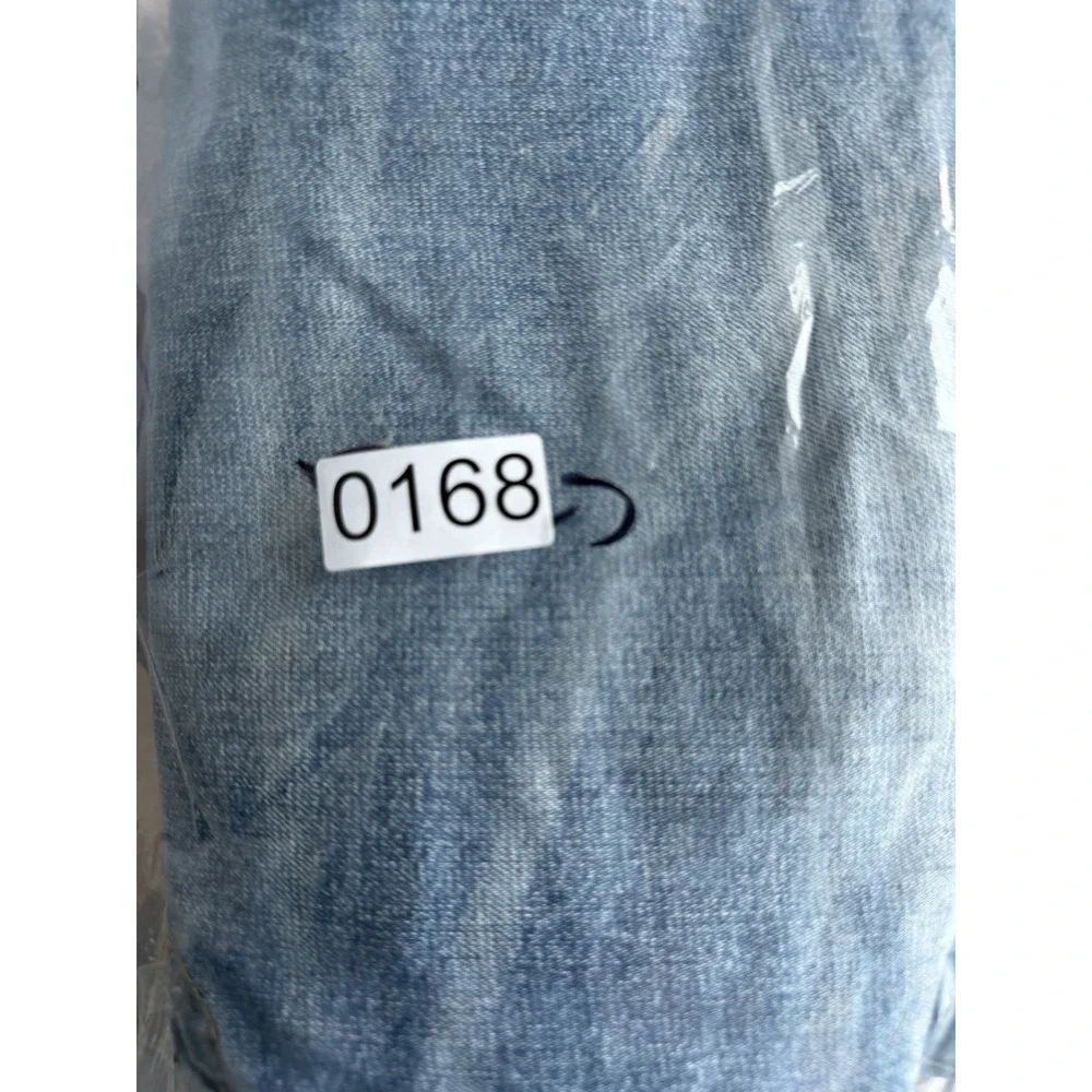VNTG AKADEMICS Men's Stripped Denim Jeans Wide Leg Cargo Skating Baggy Y2K 32x28